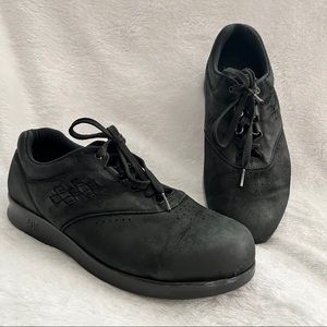 SAS Free Time Lace Up Oxford Shoes Womens Size 9-9.5M Black Nubuck Leather